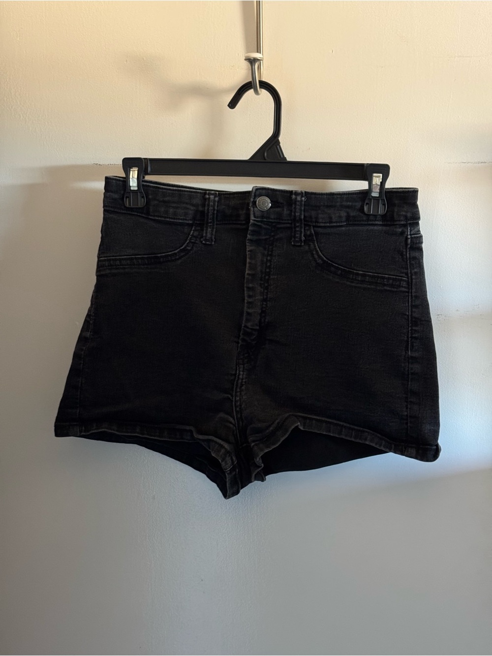 wild fable High Waist Black Denim Shorts